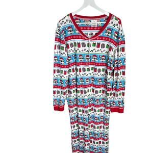 Buc-ee's Adult Christmas One Piece Thermal Zippered Pajamas W1581 Plus Size 3X